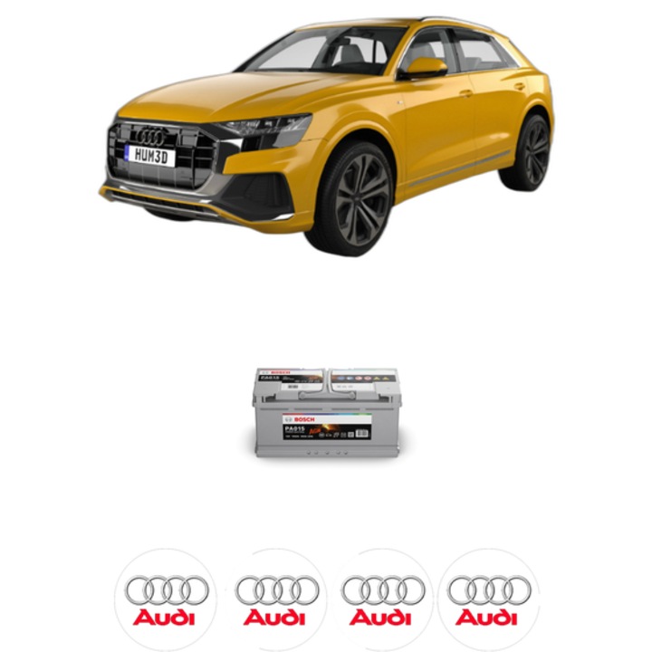 Baterie Acumulator 105 Ah 12 V 950 A AUDI Q8 (4MN, 4MT) RS FSI Mild Hybrid quattro din 2019 KW 441 CP 600 CMC 3996, auto, Bosch, 4x Stickere auto cu AUDI