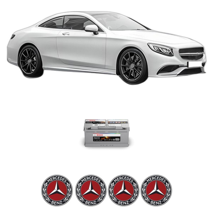 Baterie Acumulator 105 Ah 12 V 950 A MERCEDES-BENZ S-CLASS Coupe (C217) S 450 4-matic (217.364) din 2015-2020 KW 270 CP 367 CMC 2996, auto, Bosch, 4x Stickere auto cu MERCEDES-BENZ
