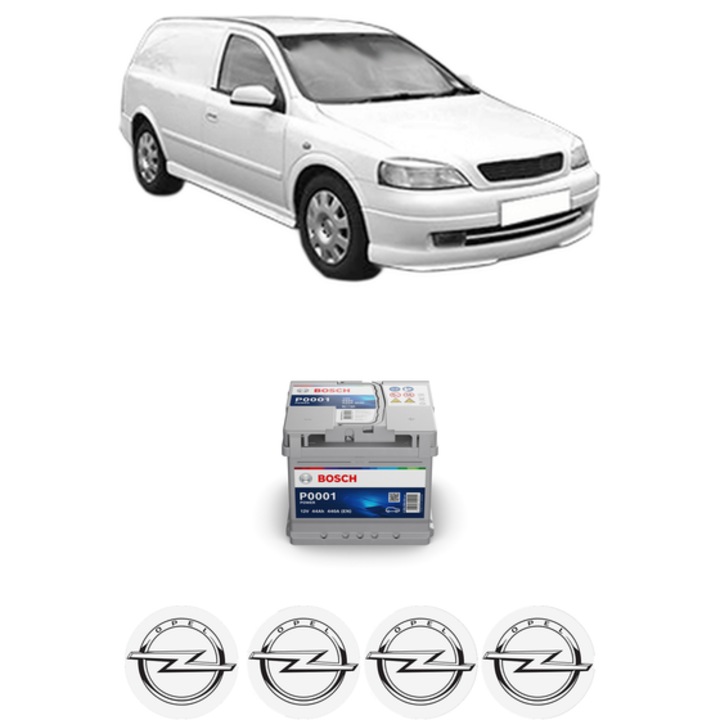 Baterie Acumulator 44 Ah 12 V 440 A OPEL ASTRA G Estate Van (F70) 1.6 (F70) din 2000-2005 KW 62 CP 84 CMC 1598, auto, Bosch, 4x Stickere auto cu OPEL