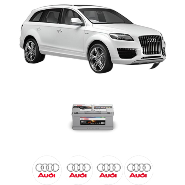 Baterie Acumulator 105 Ah 12 V 950 A AUDI Q7 (4LB) 3.0 TDI quattro din 2007-2015 KW 176 CP 240 CMC 2967, auto, Bosch, 4x Stickere auto cu AUDI