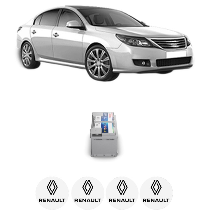 Baterie Acumulator 85 Ah 12 V 800 A RENAULT LATITUDE (L70_) 3.0 dCi 240 (L70G) din 2011 KW 177 CP 241 CMC 2998, auto, Bosch, 4x Stickere auto cu RENAULT