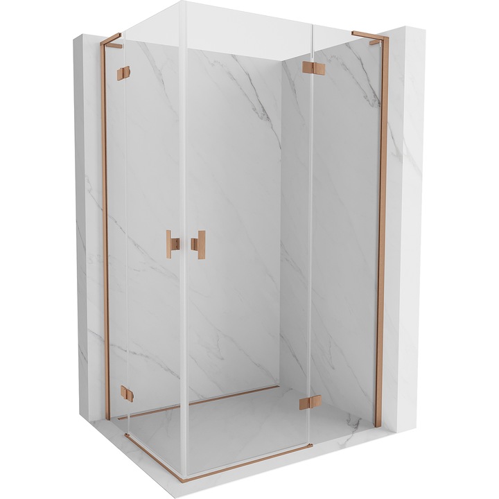 Mexen Mist-H L Duo cabina de dus batanta 75 x 115 cm, transparent, cupru periat - 8A5L-075L-115P-65-00