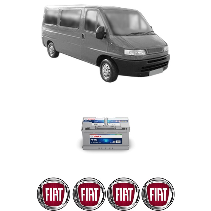 Baterie Acumulator 100 Ah 12 V 830 A FIAT DUCATO Bus (230_) 2.0 JTD din 2001-2002 KW 62 CP 84 CMC 1997, auto, Bosch, 4x Stickere auto cu FIAT