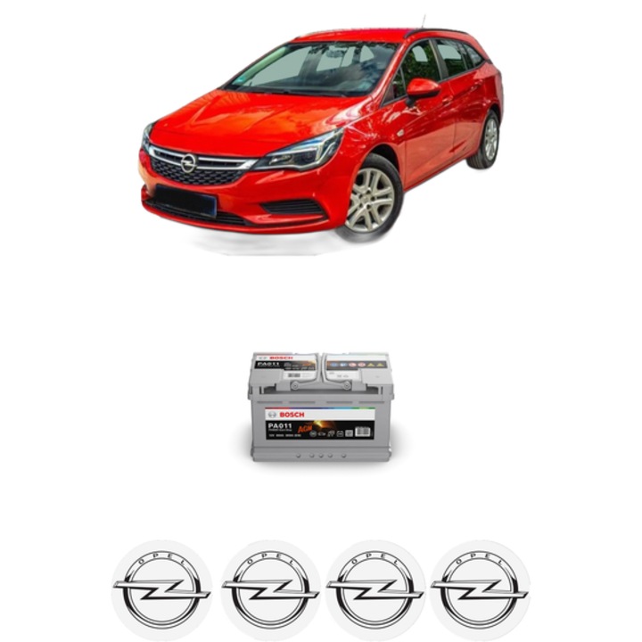 Baterie Acumulator 80 Ah 12 V 800 A OPEL ASTRA K (B16) 1.6 CDTi (68) din 2015-2022 KW 70 CP 95 CMC 1598, auto, Bosch, 4x Stickere auto cu OPEL