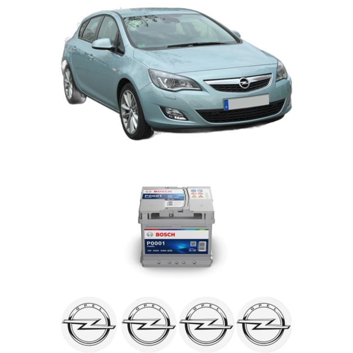 Baterie Acumulator 44 Ah 12 V 440 A OPEL ASTRA J (P10) 1.3 CDTI (68) din 2009-2015 KW 70 CP 95 CMC 1248, auto, Bosch, 4x Stickere auto cu OPEL