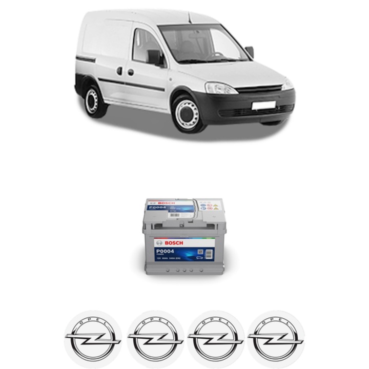 Baterie Acumulator 60 Ah 12 V 540 A OPEL COMBO Box Body/MPV 1.3 CDTI 16V din 2005 KW 51 CP 69 CMC 1248, auto, Bosch, 4x Stickere auto cu OPEL