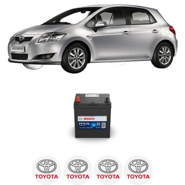 Baterie Acumulator 36 Ah 12 V 360 A TOYOTA AURIS (_E15_) 1.8 Hybrid (ZWE150_, ZWE150R) din 2010-2012 KW 100 CP 136 CMC 1798, auto, Bosch, 4x Stickere auto cu TOYOTA