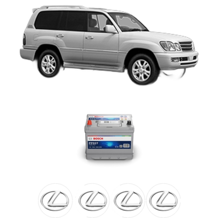 Baterie Acumulator 70 Ah 12 V 540 A LEXUS LX (UZJ100) 470 (UZJ100) din 2002-2008 KW 202 CP 275 CMC 4664, auto, Bosch, 4x Stickere auto cu LEXUS