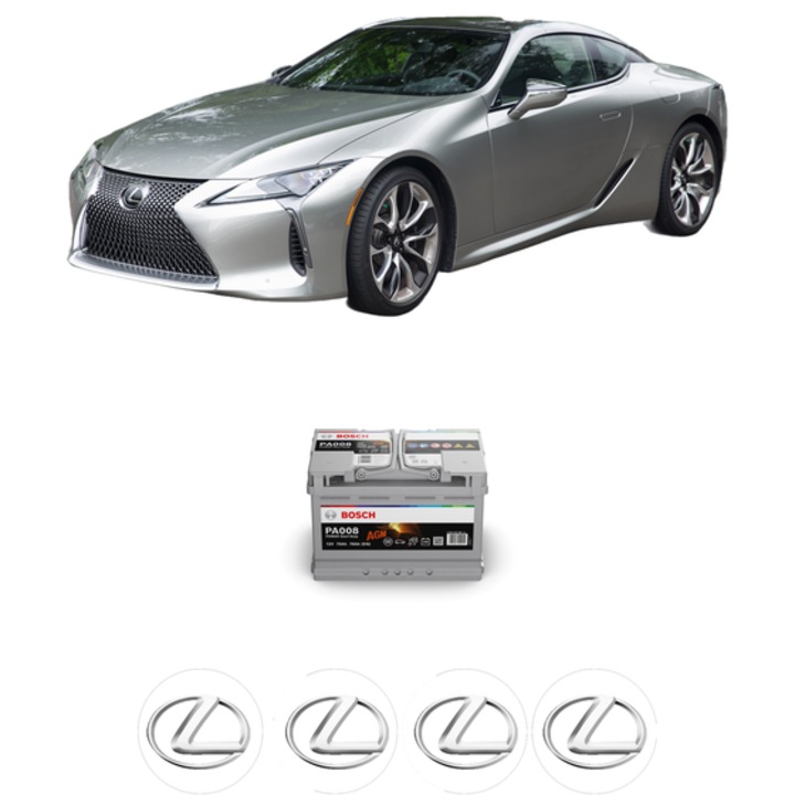 Baterie Acumulator 70 Ah 12 V 760 A LEXUS LC Coupe (_Z10_) 500h (GWZ100_, GWZ100R) din 2017 KW 264 CP 359 CMC 3456, auto, Bosch, 4x Stickere auto cu LEXUS
