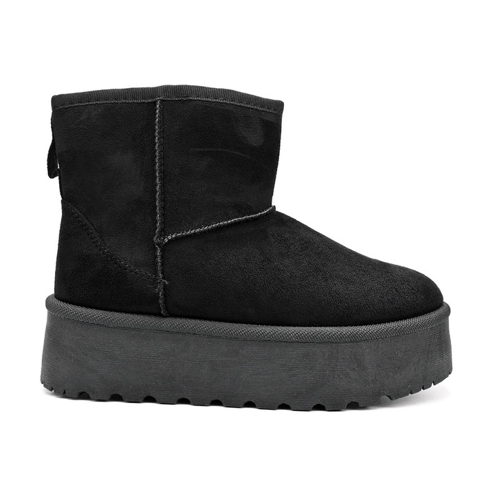 Női csizma, Ugg típusú, ökobőr, bélelt, CD1039, fekete 39