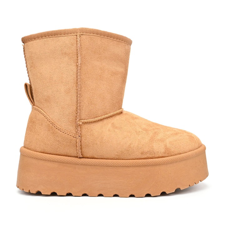 Női csizma, Ugg típusú, ökobőrből, bélelt, CD1042, teve 40