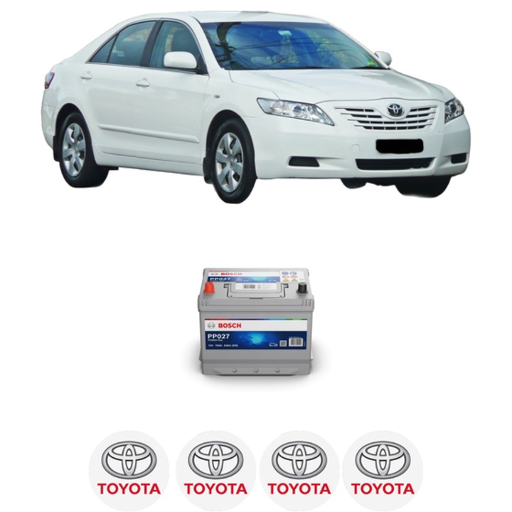 Baterie Acumulator 70 Ah 12 V 540 A TOYOTA CAMRY Saloon (_V4_) 2.4 (ACV40) din 2006-2011 KW 116 CP 158 CMC 2362, auto, Bosch, 4x Stickere auto cu TOYOTA