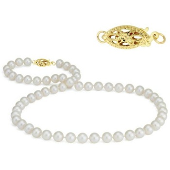 Colier perle naturale albe cu inchizatoare de aur Colier perle naturale albe cu inchizatoare de aur