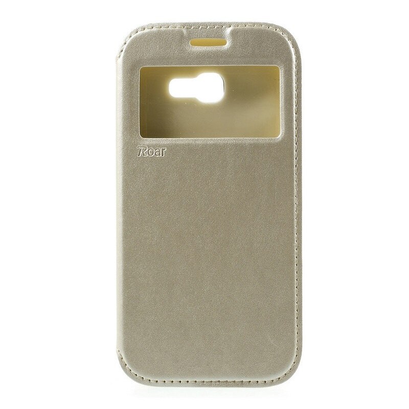 Husa Book S-View Roar Noble pentru Samsung Galaxy A3 (2017), Gold