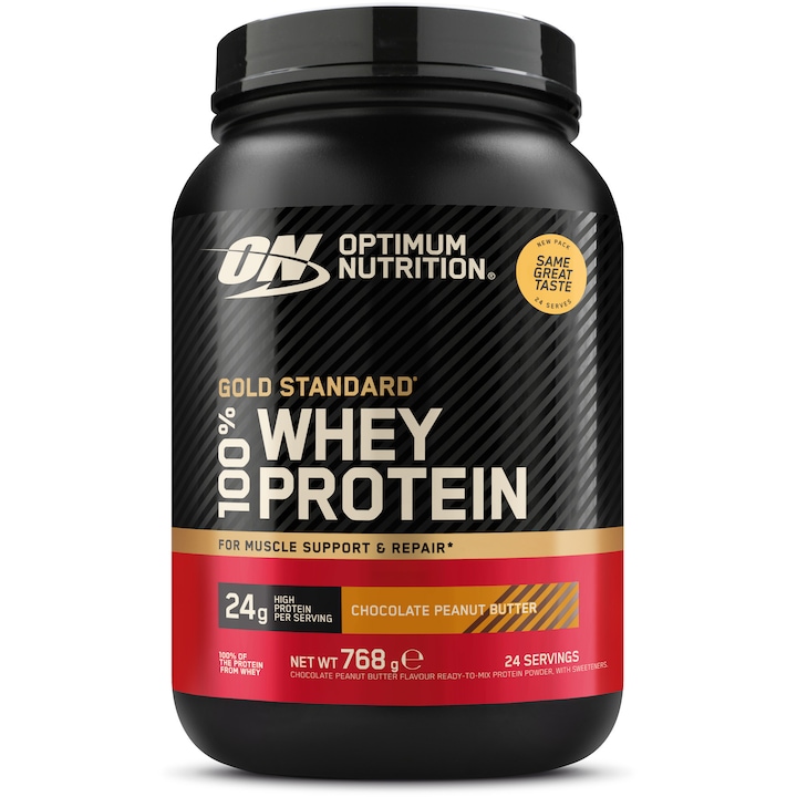 Хранителна добавка Optimum Nutrition 100% Whey Gold Standard Chocolate Peanut Butter, 896 гр