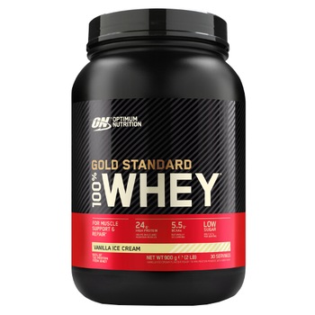 Proteine din zer, pudra proteica, Optimum Nutrition ON 100% Whey Gold Standard protein, vanilie, 908g Proteine din zer, pudra proteica, Optimum Nutrition ON 100% Whey Gold Standard protein, vanilie, 908g