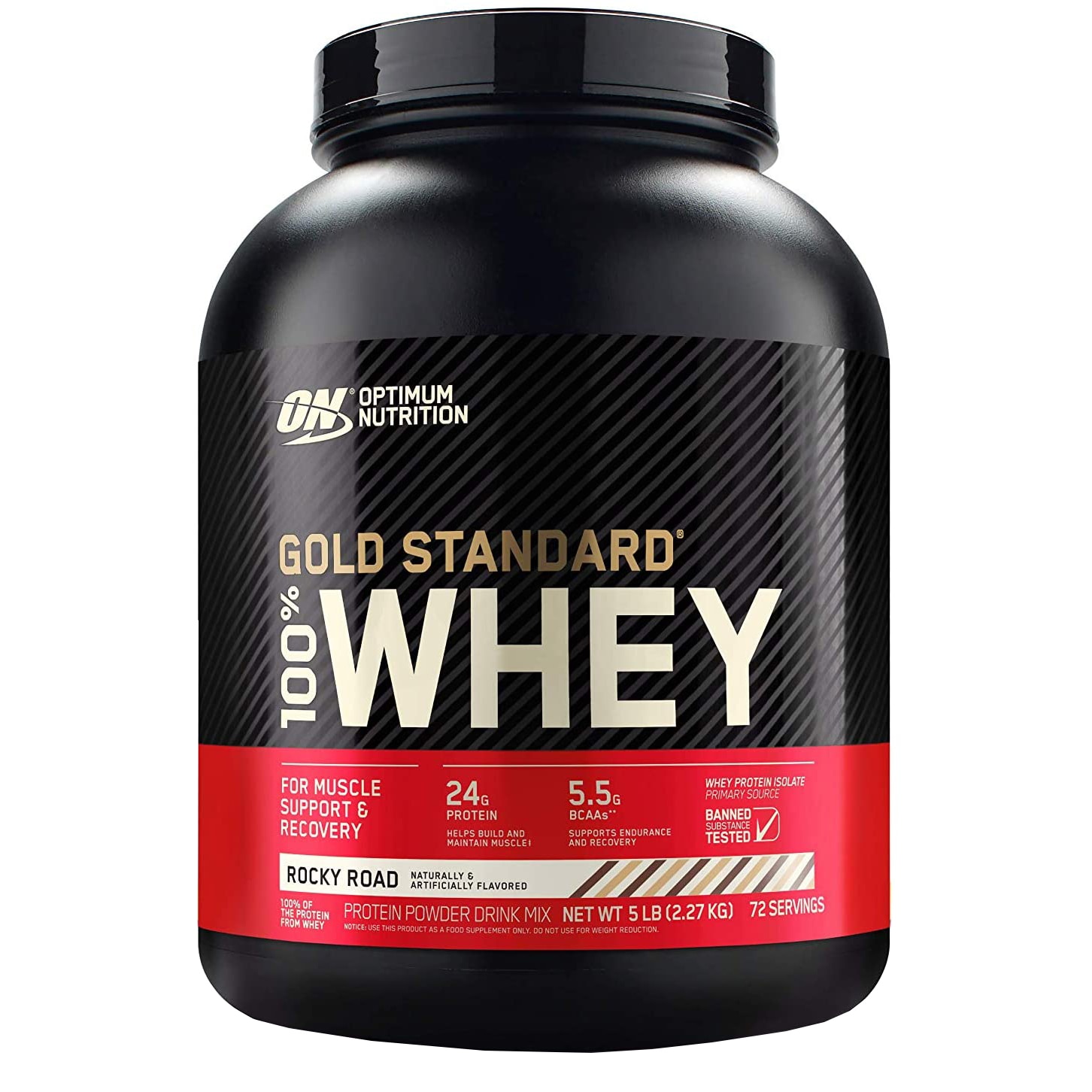 Proteine din zer, pudra proteica, Optimum Nutrition ON 100% Whey Gold Standard protein, Rocky Road, 2.27 kg