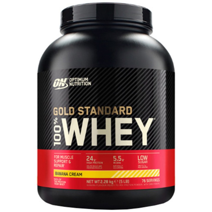 Суроватъчен протеин Optimum Nutrition, ON 100%, Whey Gold Standard, Прах, Банан, 2.244 кг