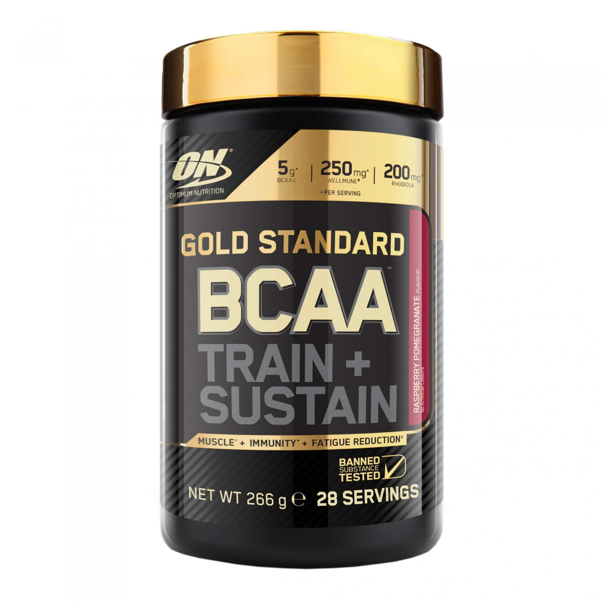 Pudra energizanta Optimum Nutrition Gold Standard BCAA Raspberry Pomegranate, 266g