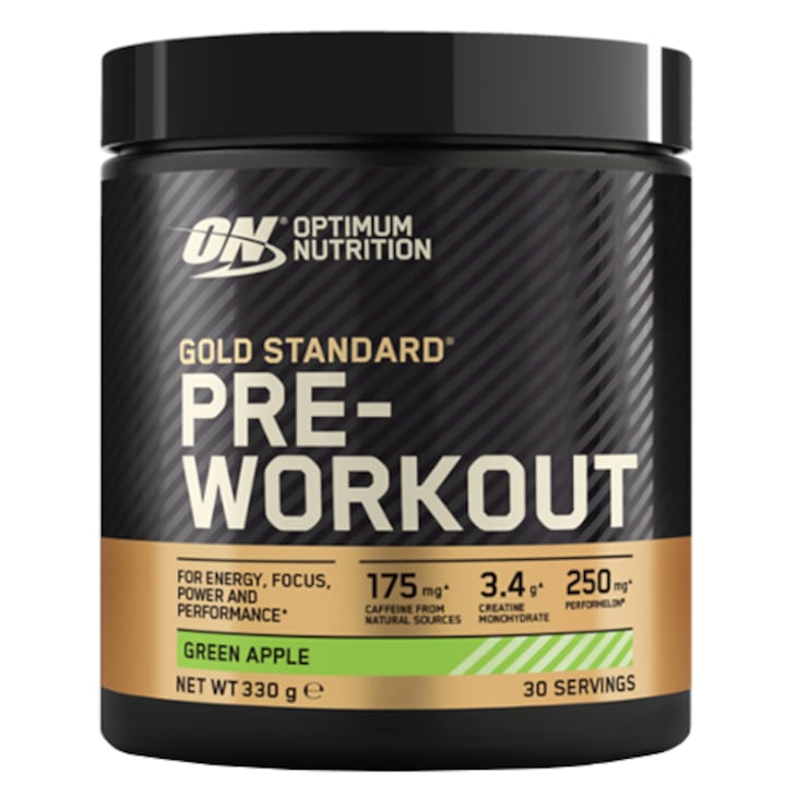 Optimum Nutrition ON Gold Standard Pre Workout, zöld alma, 330 g
