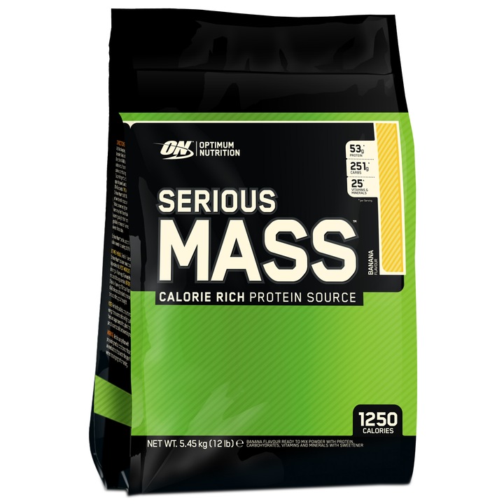 Optimum Nutrition Serious Mass Banana енергизираща пудра, 5,45 кг