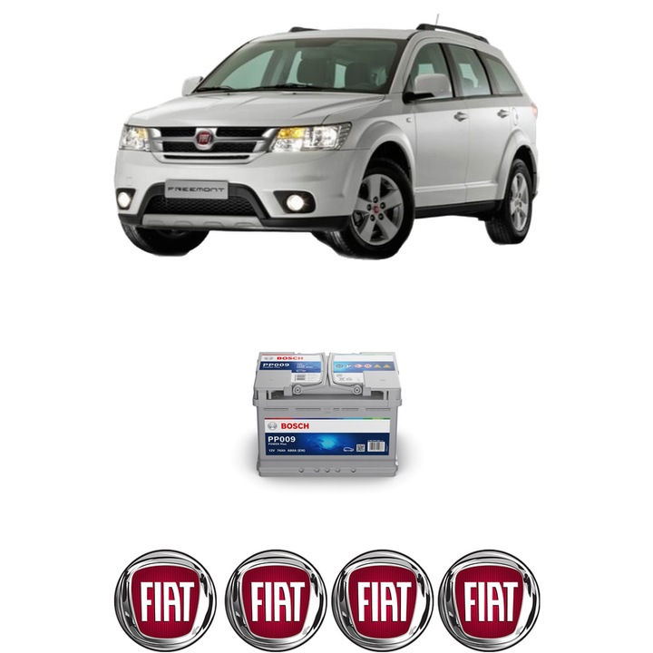 Baterie Acumulator 74 Ah 12 V 680 A FIAT FREEMONT (345_) 3.6 din 2011-2016 KW 206 CP 280 CMC 3604, auto, Bosch, 4x Stickere auto cu FIAT