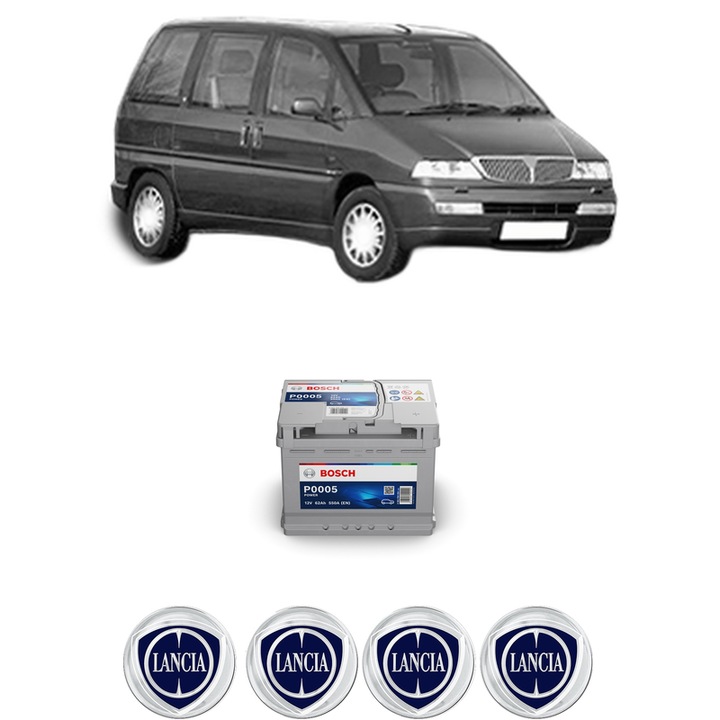Baterie Acumulator 62 Ah 12 V 550 A LANCIA ZETA (22_) 2.0 16V (220AQ5, 220AQ4) din 2000-2002 KW 100 CP 136 CMC 1997, auto, Bosch, 4x Stickere auto cu LANCIA