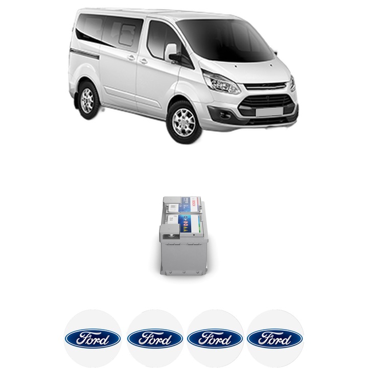Baterie Acumulator 85 Ah 12 V 800 A FORD TRANSIT TOURNEO Bus 2.2 din 2011-2014 KW 92 CP 125 CMC 2198, auto, Bosch, 4x Stickere auto cu FORD