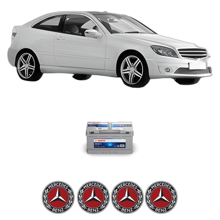 Baterie Acumulator 100 Ah 12 V 830 A MERCEDES-BENZ CLC-CLASS (CL203) CLC 220 CDI (203.708) din 2008-2011 KW 100 CP 136 CMC 2148, auto, Bosch, 4x Stickere auto cu MERCEDES-BENZ