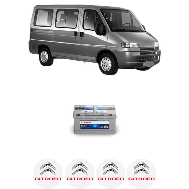Baterie Acumulator 100 Ah 12 V 830 A CITROEN JUMPER I Bus (230P) 2.8 HDi din 2000-2002 KW 94 CP 128 CMC 2798, auto, Bosch, 4x Stickere auto cu CITROEN