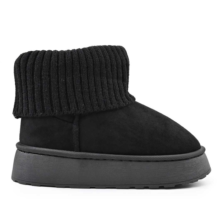 Noi csizma, Ugg tipusu, Okologiai velurbol keszult, belelt, CD1055,, Fekete