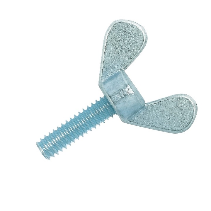 Комплект 50 броя - Винт с крилчата гайка DIN 316 немска форма M10x16 поцинкована стомана