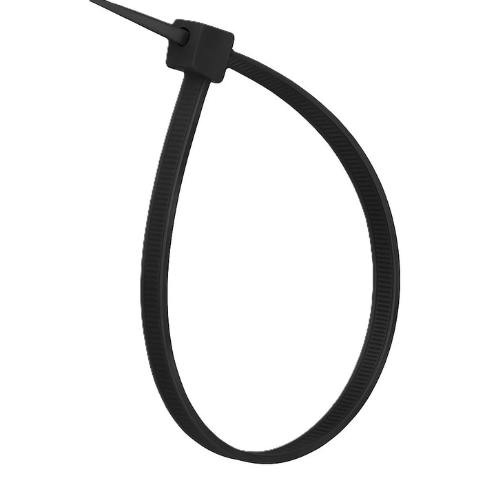 Set 100 buc - Colier plastic negru 7.8x365 plastic