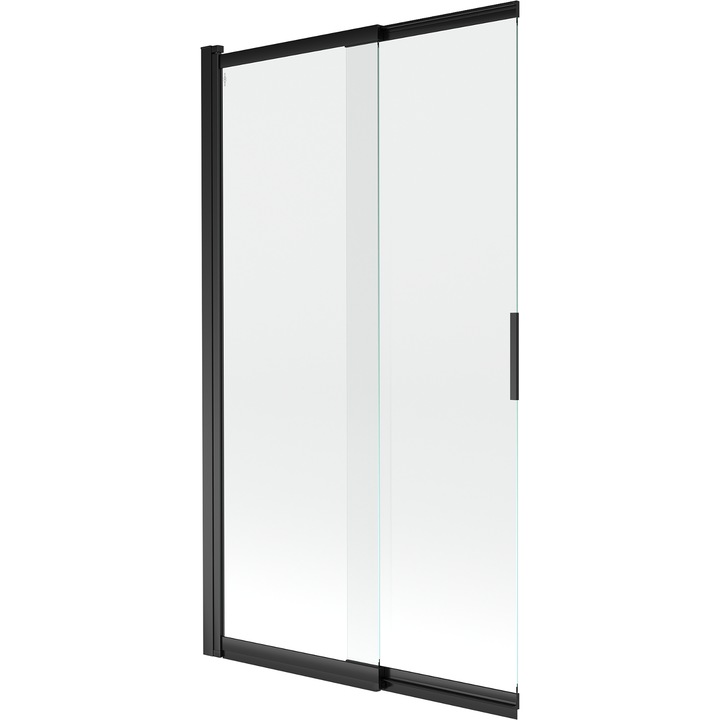 Mexen Fox параван за баня с 2 плъзгащи се врати 100 x 150 см, прозрачен, черен - 891-100-002-70-00