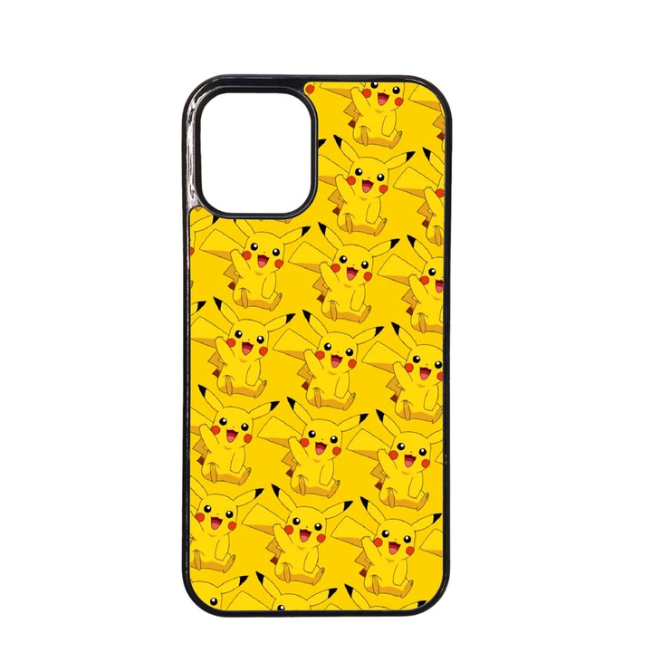 Husa telefon, Pikachu, silicon negru, pentru Iphone 12/12 Pro