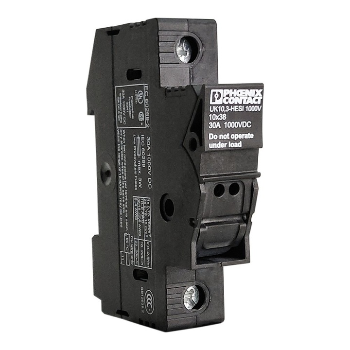 Siguranta electrica, Phoenix Contact, 1000V, 30A, negru, 18x81x35mm