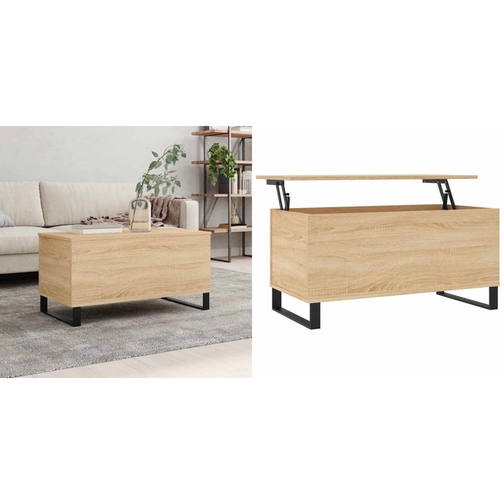 Masuta de cafea, stejar sonoma, 90x44, 5x45 cm, lemn compozit