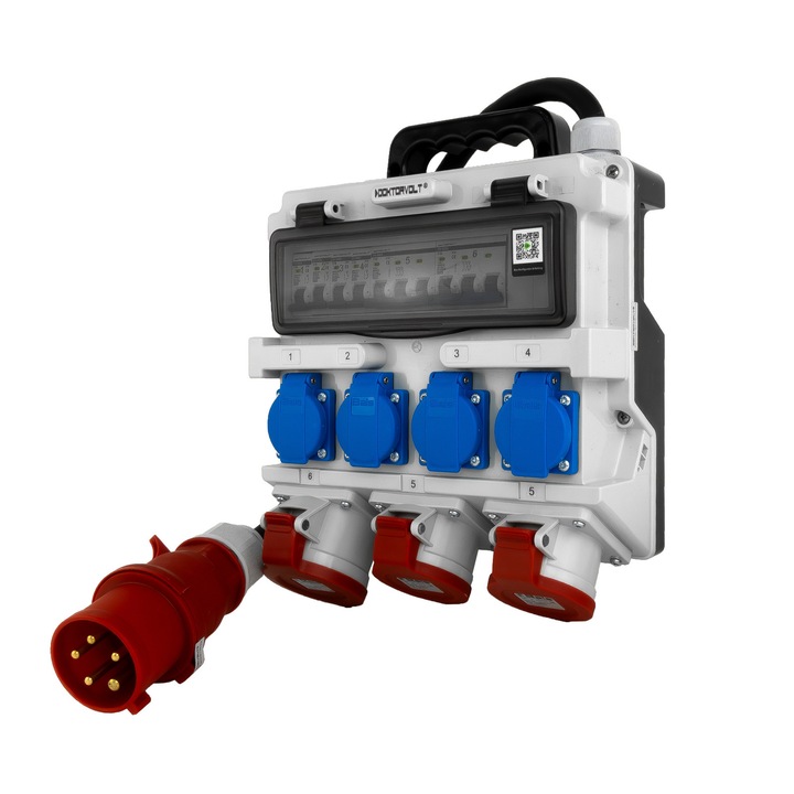 Tablou electric, Doktorvolt, DV-1420-F, 2x16A CEE, 1x32A CEE, 4x230V, gri/negru, 310x275x120mm