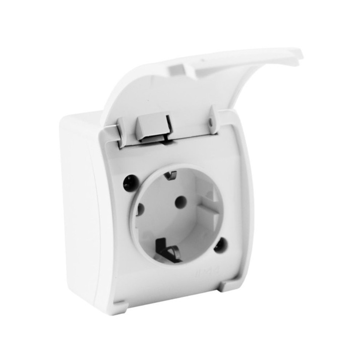 Prize schuko natynkowe Doctorvolt, IP44, 250V, 16A, color grafit, 74x62x46mm