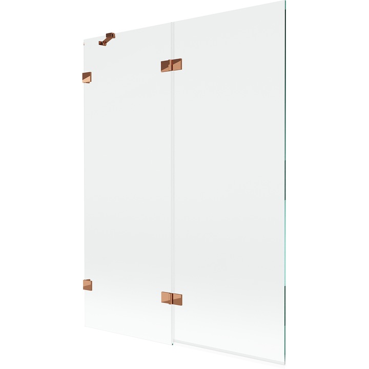 Mexen Lunar paravan de cada cu 2 panouri, stanga 130 x 150 cm, transparent, aur roz - 897-130-100-60-00-L