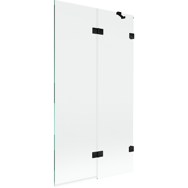 Mexen Lunar paravan cada cu 2 usi, dreapta 100 x 150 cm, transparent, negru - 897-100-100-70-00-P