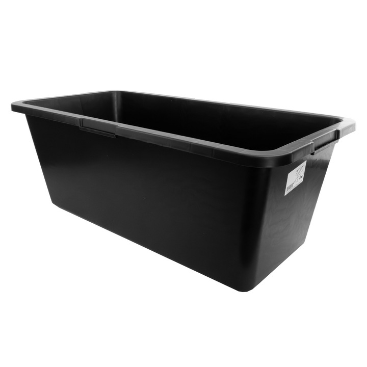 Recipient de constructie, 60L, neagra, Polipropilena / Polietilena, rezistenta, pentru amestecare si transport, Negru