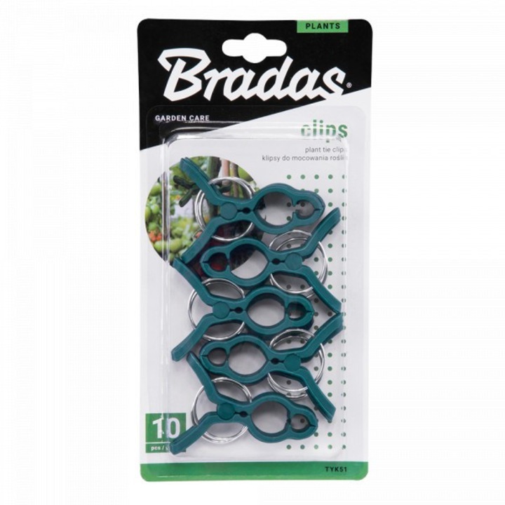 Set 10 Clipsuri pentru fixarea plantelor, Bradas, 8x5,5 cm, plastic ...