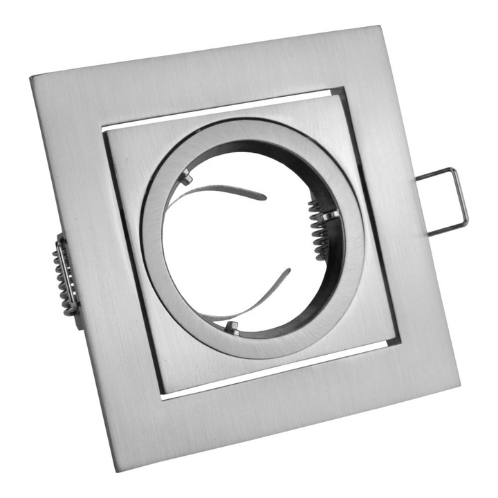 Spot GTV, aluminiu/inox, 95x95x35mm, montaj subtire