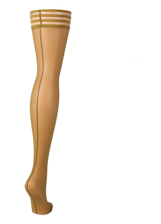 Kix'ies Vanessa B testszínű harisnya varrással és kubai sarokkal, szexi fehérnemű, egy méret INTL