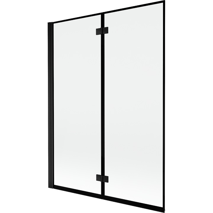 Mexen Mist paravan de dus 2-canate stanga 130 x 150 cm, rama neagra, negru - 8A9-130-002-70-70-L