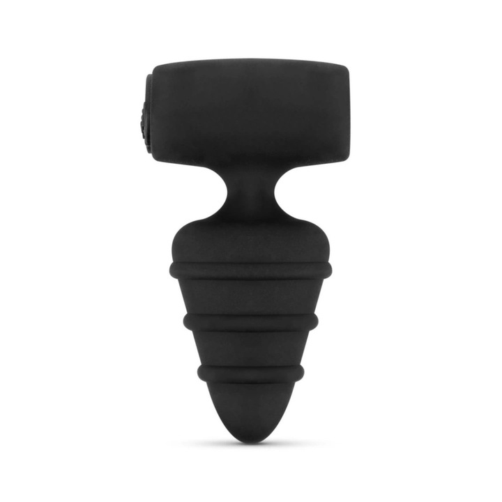 Dop anal Love Plug, Szerelem a zsebben, szilikon, vibráló, fekete, 8,5x2,5cm