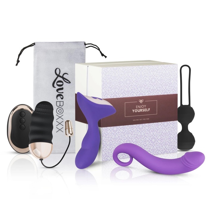 Set Loveboxxx Solo Box Women, 5 accesorii, violet, dimensiuni variate