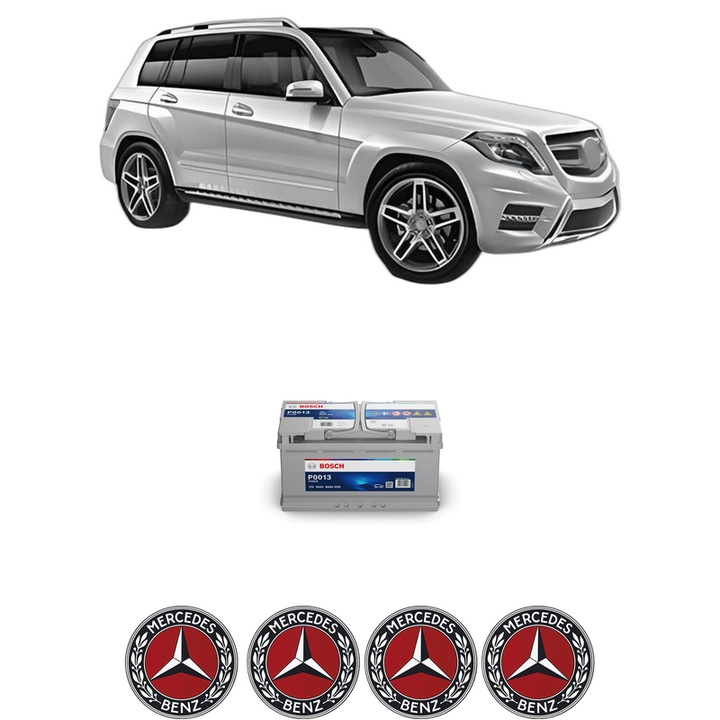 Baterie Acumulator 95 Ah 12 V 800 A MERCEDES-BENZ GLK-CLASS (X204) 300 4-matic (204.981) din 2009-2015 KW 170 CP 231 CMC 2996, auto, Bosch, 4x Stickere auto cu MERCEDES-BENZ