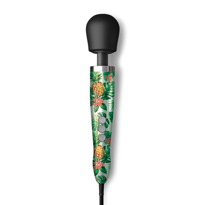 Masajer Doxy Die Cast Wand Pineapple, silicon medical, aluminiu si titan, 34cm, 830g